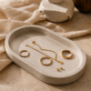 Concrete Art and Trays Sleek Oval Concreate Tray