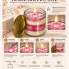 Floral Jar Candle – Handmade Layered Soy & Gel Wax with Pink Flower Topper