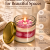 Floral Jar Candle – Handmade Layered Soy & Gel Wax with Pink Flower Topper
